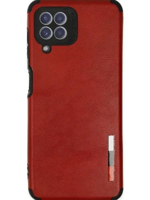 Newface Samsung Galaxy A22 Kılıf Loop Deri Silikon - Kırmızı