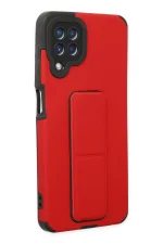 Newface Samsung Galaxy A22 Kılıf Mega Standlı Silikon - Kırmızı - Görsel 2