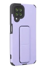 Newface Samsung Galaxy A22 Kılıf Mega Standlı Silikon - Lila - Görsel 2