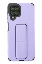 Newface Samsung Galaxy A22 Kılıf Mega Standlı Silikon - Lila
