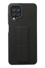 Newface Samsung Galaxy A22 Kılıf Mega Standlı Silikon - Siyah