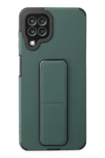 Newface Samsung Galaxy A22 Kılıf Mega Standlı Silikon - Yeşil