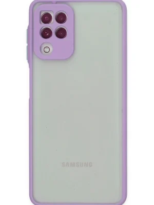 Newface Samsung Galaxy A22 Kılıf Montreal Silikon Kapak - Mor