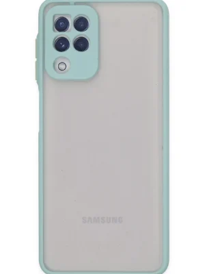Newface Samsung Galaxy A22 Kılıf Montreal Silikon Kapak - Turkuaz
