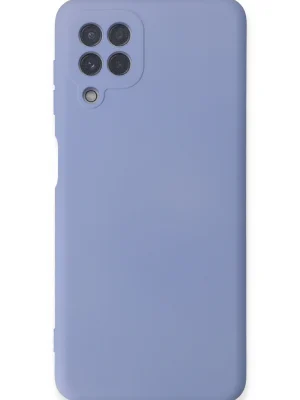 Newface Samsung Galaxy A22 Kılıf Nano içi Kadife Silikon - Lila