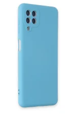 Newface Samsung Galaxy A22 Kılıf Nano içi Kadife Silikon - Mavi - Görsel 2