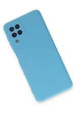 Newface Samsung Galaxy A22 Kılıf Nano içi Kadife Silikon - Mavi - Görsel 3