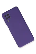 Newface Samsung Galaxy A22 Kılıf Nano içi Kadife Silikon - Mor - Görsel 2