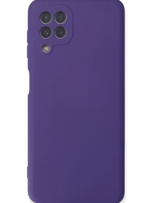 Newface Samsung Galaxy A22 Kılıf Nano içi Kadife Silikon - Mor