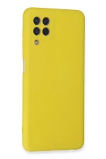 Newface Samsung Galaxy A22 Kılıf Nano içi Kadife Silikon - Sarı - Görsel 2