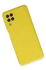 Newface Samsung Galaxy A22 Kılıf Nano içi Kadife Silikon - Sarı - Görsel 3