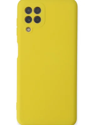 Newface Samsung Galaxy A22 Kılıf Nano içi Kadife Silikon - Sarı