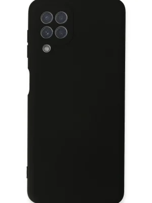 Newface Samsung Galaxy A22 Kılıf Nano içi Kadife Silikon - Siyah