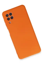 Newface Samsung Galaxy A22 Kılıf Nano içi Kadife Silikon - Turuncu - Görsel 2