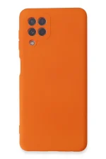 Newface Samsung Galaxy A22 Kılıf Nano içi Kadife Silikon - Turuncu