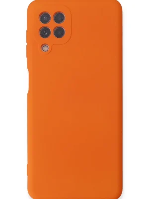 Newface Samsung Galaxy A22 Kılıf Nano içi Kadife Silikon - Turuncu