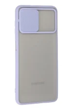 Newface Samsung Galaxy A22 Kılıf Palm Buzlu Kamera Sürgülü Silikon - Lila - Görsel 2