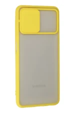 Newface Samsung Galaxy A22 Kılıf Palm Buzlu Kamera Sürgülü Silikon - Sarı - Görsel 2