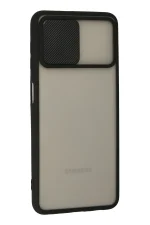 Newface Samsung Galaxy A22 Kılıf Palm Buzlu Kamera Sürgülü Silikon - Siyah - Görsel 2