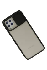 Newface Samsung Galaxy A22 Kılıf Palm Buzlu Kamera Sürgülü Silikon - Siyah - Görsel 3