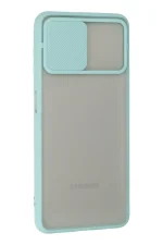 Newface Samsung Galaxy A22 Kılıf Palm Buzlu Kamera Sürgülü Silikon - Turkuaz - Görsel 2