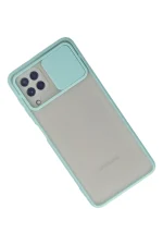 Newface Samsung Galaxy A22 Kılıf Palm Buzlu Kamera Sürgülü Silikon - Turkuaz - Görsel 3