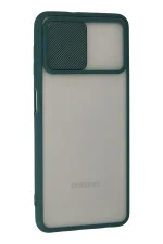 Newface Samsung Galaxy A22 Kılıf Palm Buzlu Kamera Sürgülü Silikon - Yeşil - Görsel 2