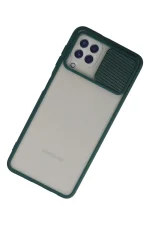 Newface Samsung Galaxy A22 Kılıf Palm Buzlu Kamera Sürgülü Silikon - Yeşil - Görsel 3
