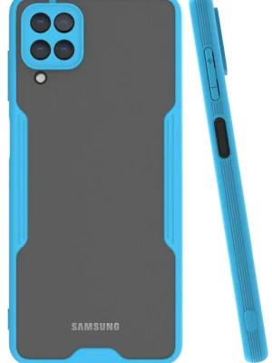 Newface Samsung Galaxy A22 Kılıf Platin Silikon - Mavi