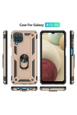 Newface Samsung Galaxy A22 Kılıf Sofya Yüzüklü Silikon Kapak - Gold - Görsel 3