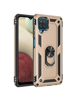 Newface Samsung Galaxy A22 Kılıf Sofya Yüzüklü Silikon Kapak - Gold