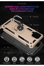 Newface Samsung Galaxy A22 Kılıf Sofya Yüzüklü Silikon Kapak - Gold - Görsel 5