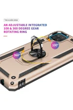 Newface Samsung Galaxy A22 Kılıf Sofya Yüzüklü Silikon Kapak - Gold - Görsel 8