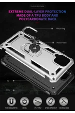 Newface Samsung Galaxy A22 Kılıf Sofya Yüzüklü Silikon Kapak - Gümüş - Görsel 5