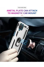 Newface Samsung Galaxy A22 Kılıf Sofya Yüzüklü Silikon Kapak - Gümüş - Görsel 6