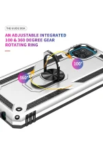 Newface Samsung Galaxy A22 Kılıf Sofya Yüzüklü Silikon Kapak - Gümüş - Görsel 7