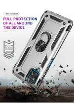 Newface Samsung Galaxy A22 Kılıf Sofya Yüzüklü Silikon Kapak - Gümüş - Görsel 9