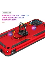 Newface Samsung Galaxy A22 Kılıf Sofya Yüzüklü Silikon Kapak - Kırmızı - Görsel 8