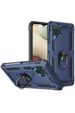 Newface Samsung Galaxy A22 Kılıf Sofya Yüzüklü Silikon Kapak - Lacivert - Görsel 2