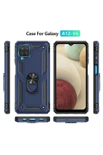 Newface Samsung Galaxy A22 Kılıf Sofya Yüzüklü Silikon Kapak - Lacivert - Görsel 3