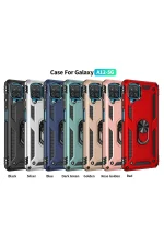 Newface Samsung Galaxy A22 Kılıf Sofya Yüzüklü Silikon Kapak - Lacivert - Görsel 4