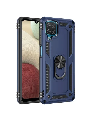 Newface Samsung Galaxy A22 Kılıf Sofya Yüzüklü Silikon Kapak - Lacivert