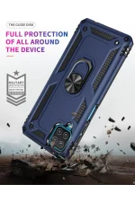 Newface Samsung Galaxy A22 Kılıf Sofya Yüzüklü Silikon Kapak - Lacivert - Görsel 7