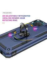 Newface Samsung Galaxy A22 Kılıf Sofya Yüzüklü Silikon Kapak - Lacivert - Görsel 8