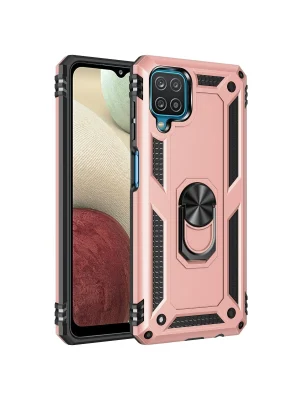 Newface Samsung Galaxy A22 Kılıf Sofya Yüzüklü Silikon Kapak - Rose