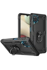 Newface Samsung Galaxy A22 Kılıf Sofya Yüzüklü Silikon Kapak - Siyah - Görsel 2