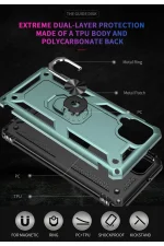 Newface Samsung Galaxy A22 Kılıf Sofya Yüzüklü Silikon Kapak - Yeşil - Görsel 5