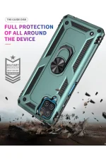 Newface Samsung Galaxy A22 Kılıf Sofya Yüzüklü Silikon Kapak - Yeşil - Görsel 7