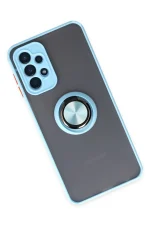 Newface Samsung Galaxy A23 4G Kılıf Montreal Yüzüklü Silikon Kapak - Buz Mavi - Görsel 2