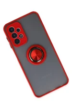 Newface Samsung Galaxy A23 4G Kılıf Montreal Yüzüklü Silikon Kapak - Kırmızı - Görsel 2